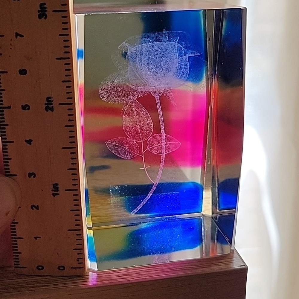 Multicolor Crystal Rose Art Piece - Picture 6 of 6